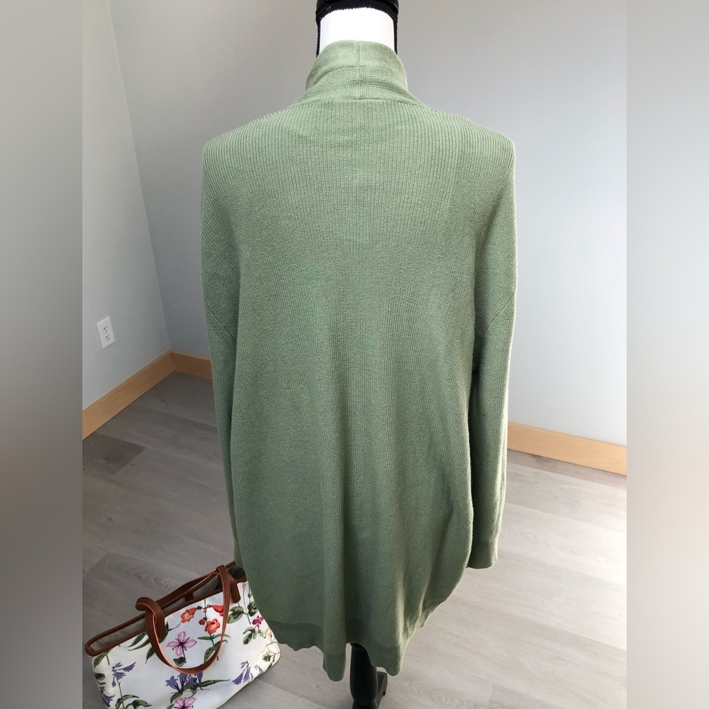 LOFT NWT Green Cotton Open Cardigan Size XL - Picture 9 of 13